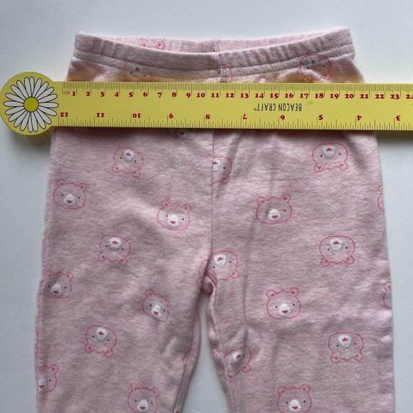 Carter's 12 mo baby pants with bear face appliqué on butt and cute bear pattern - Picture 6 of 6